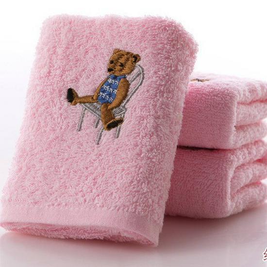 Мягкое впитывающее детское полотенце для лица из чистого хлопка с золотой вышивкой