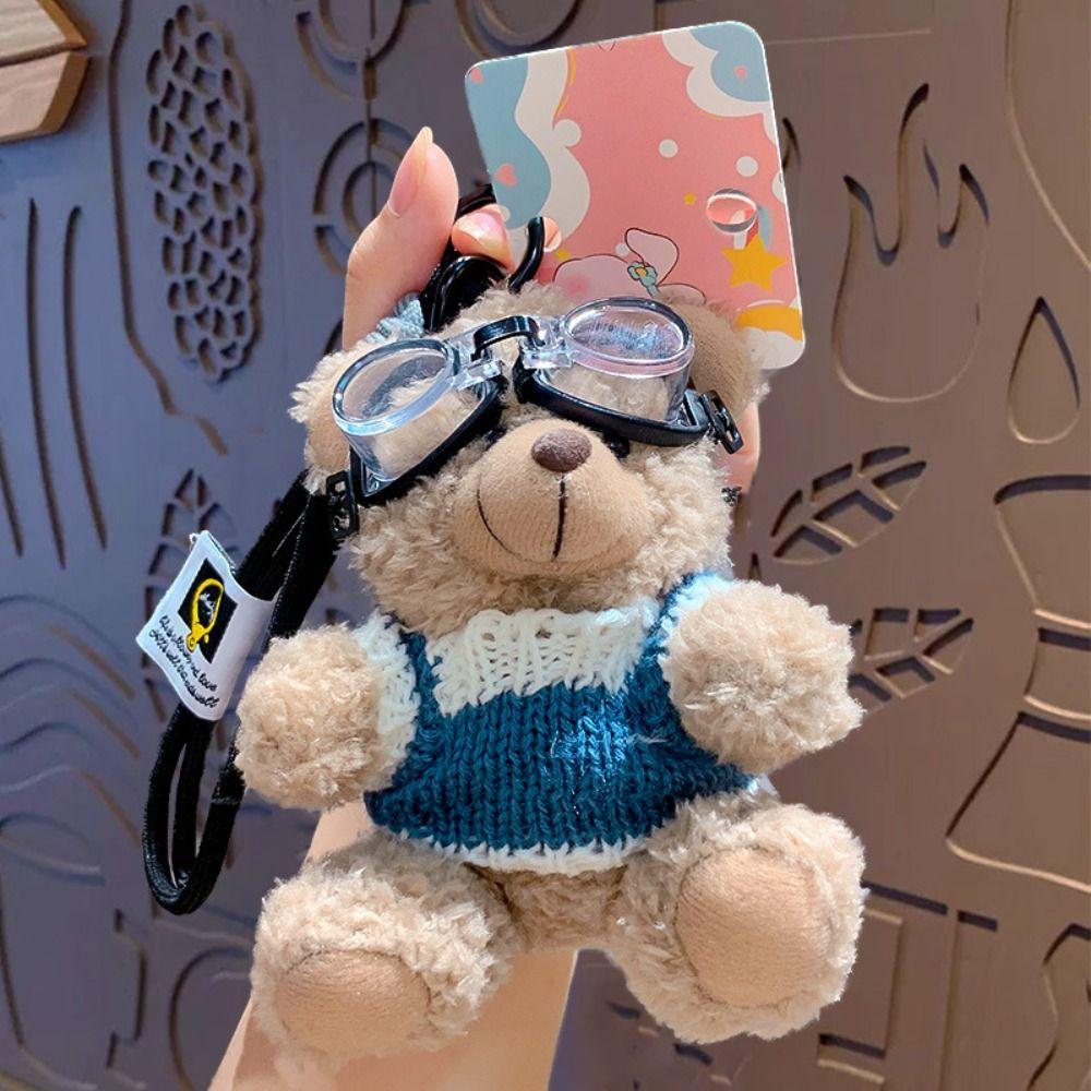 Милый плюшевый мишка кулон мультяшный бурый медведь кулон сумка плюшевые подвески ключи от машины аксессуары
