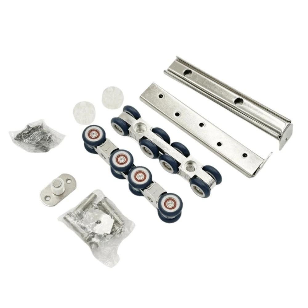 2 PCS Easy To Use Sliding Door Kit External Rail Sliding Casters Wide Applications