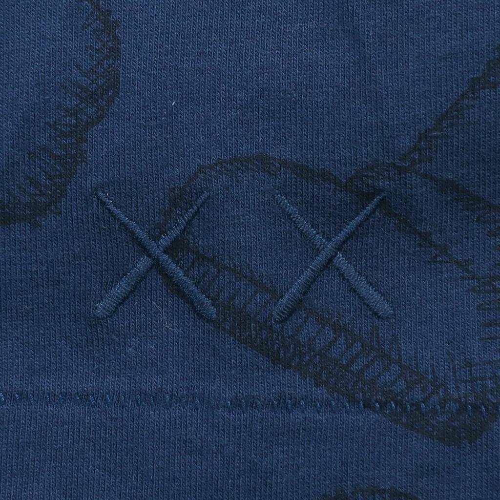 Uniqlo Унисекс футболка с коротким рукавом и принтом-тотемом, коллаборация X Kaws, темно-синяя UQ414334000