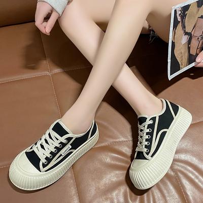 CRLAYDK 2024 женские кроссовки на платформе из парусины со шнуровкой для тенниса повседневные низкие модные туфли для ходьбы дышащие беговые мокасины