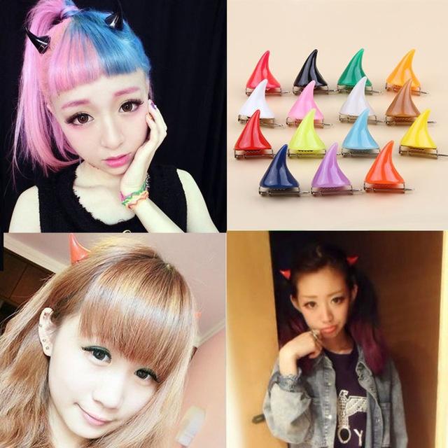 1pair Girl Halloween Stereo Devil Horns Ears Hairpins Barrettes Hair Head Bands Clip Hairgrips Headb