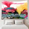 Custom Name Trolls Print Tapestry, Backdrop, Easy Setup, Ideal for Bedroom, Office & Living Room, with Aesthetic Wall Hanging Decor.