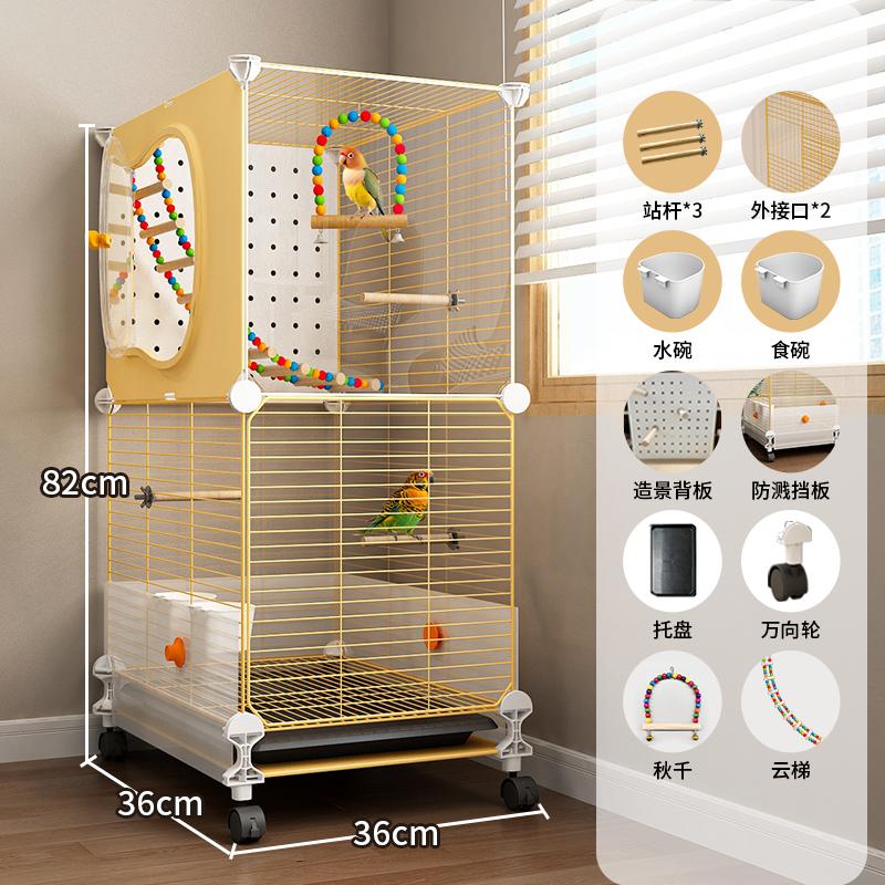 Large Bird Cage for Parrots Anti-Scatter Design for Cockatiels & Budgies, Luxury Aviary for Lovebirds Premium Pet Flying House