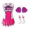 4-12 Years Kids Girls Cheerleader Costume Set Sleeveless Dress Pompoms and Socks