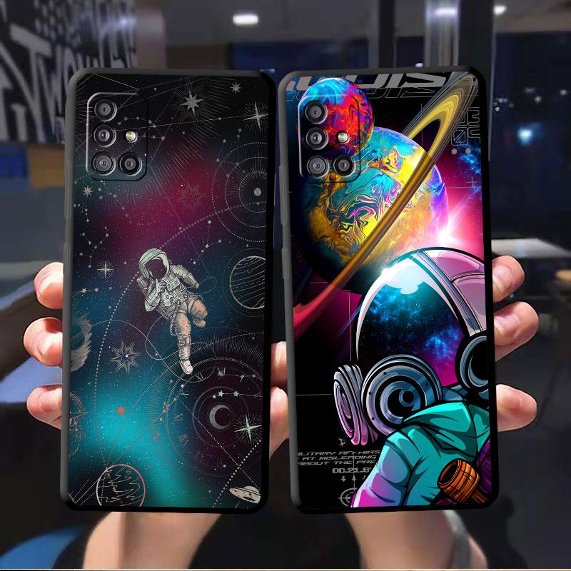 Soft Case For Smaung Galaxy A52 A13 A53 A12 A51 A32 A21s A33 A22 A23 A31 A03 A72 A41 A11 A04 Phone Cover Cartoon Cool Astronaut