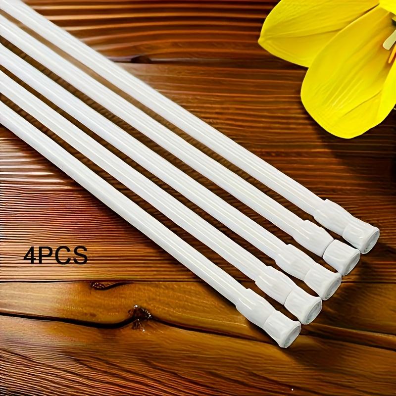 4pcs Modern Adjustable Spring Tension Rods - No-Drill Installation, Extendable for Curtains, Shower, Wardrobe, Window, Towel Rack - Home Accessories