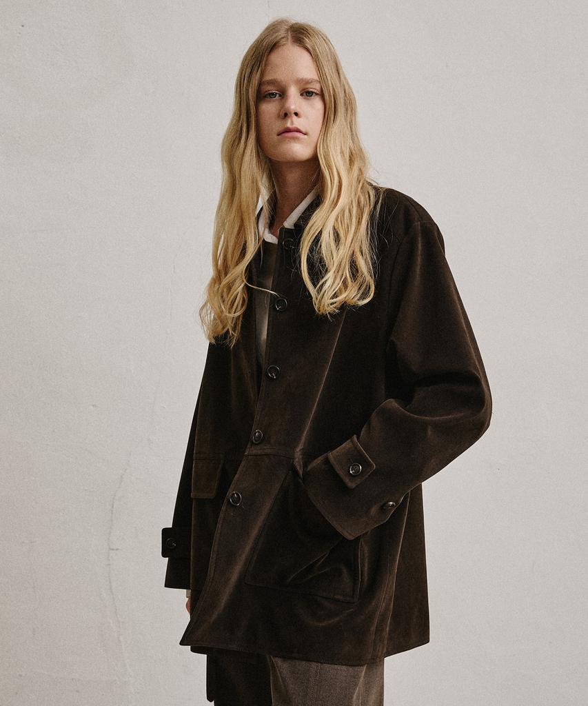 Artid Sienna Half Suede Jacket_Dark Brown