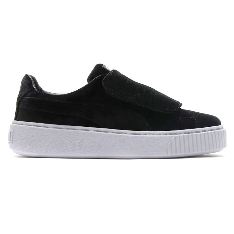 Puma Ремешок на платформе Basket Velvet Rope - черные женские кроссовки белые 364068-01