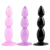 Beaded Wave Anal Plug Men Pulling Beads Suction Cup Sex Tool Stick TPE Smooth Anal Plug Gay Supplies