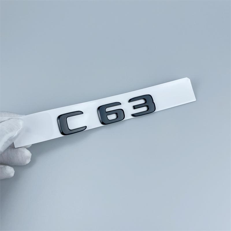 For Mercedes-Benz C-class Black Trunk Car Label C260 C200 C300 C63s C43 Tail Emblems Car Sticker Rear Label Body Side Markers RX7