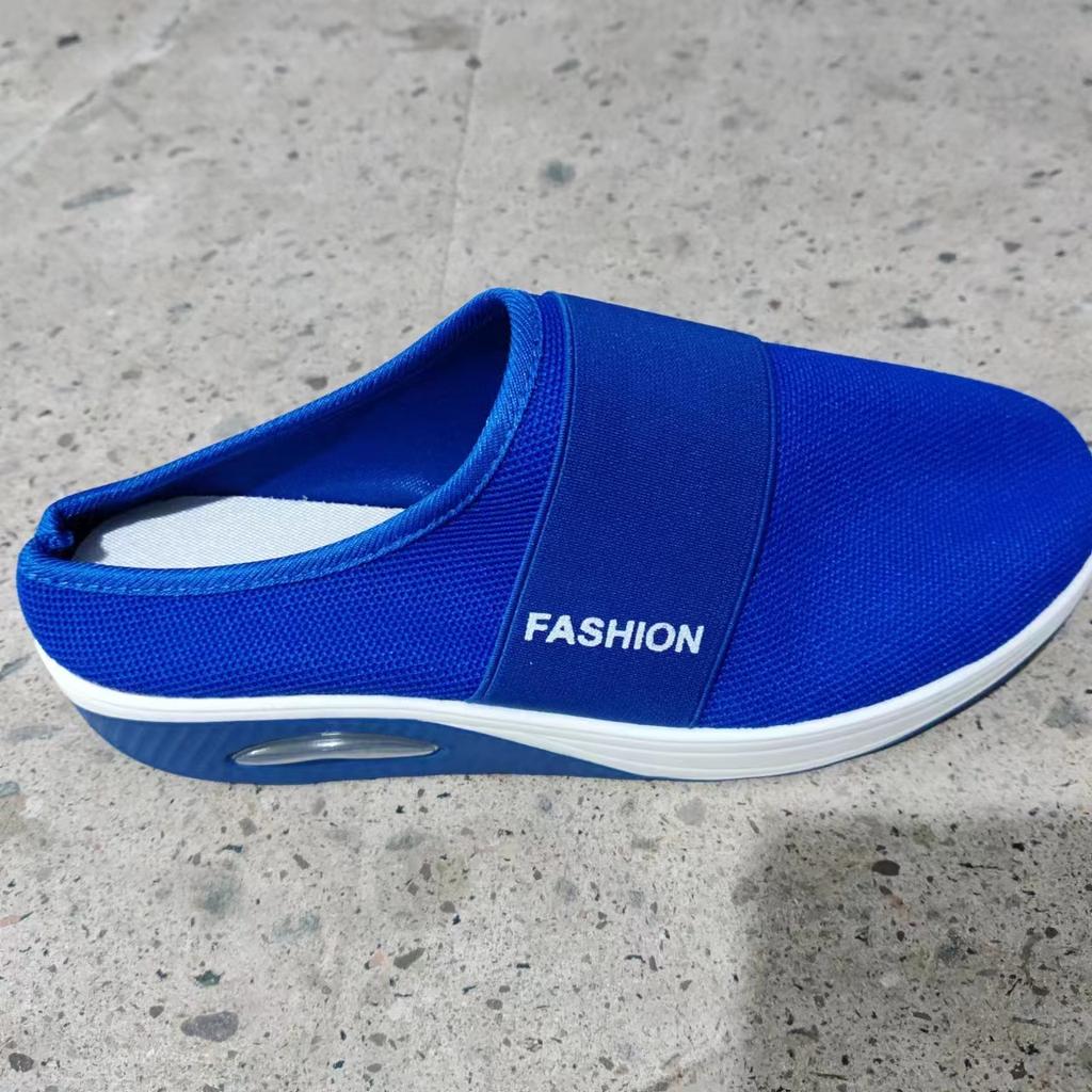 2025 лето внешняя торговля большой размер ленивые сланцы на одной педали сумка голова сетка толстая подошва тапочки женские европейские и американские тапочки на танкетке женские