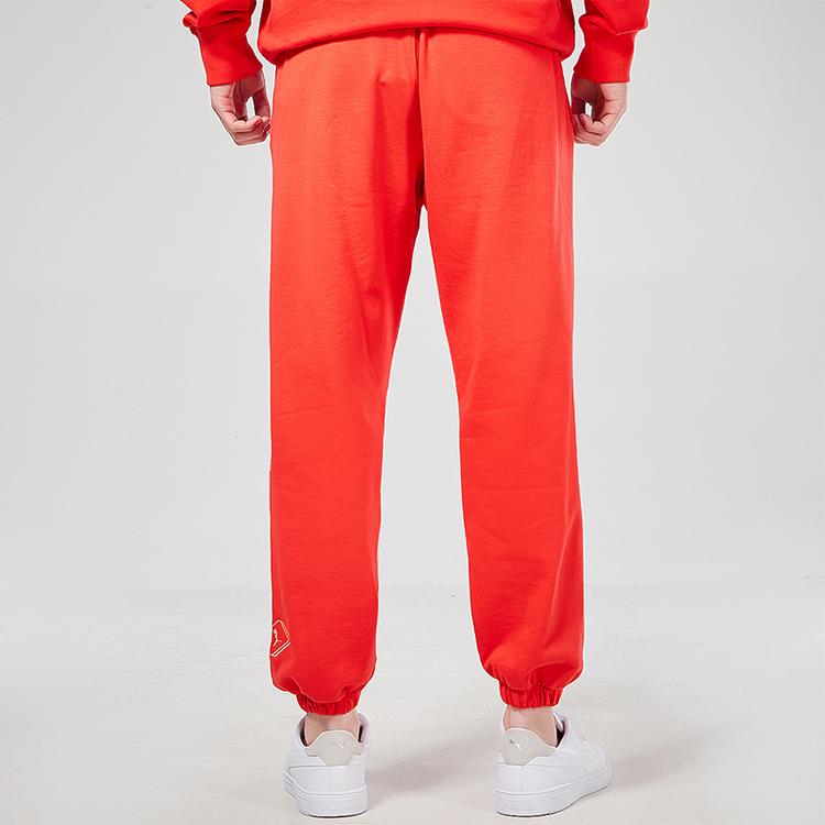 Puma Новогодняя серия Маджонг с принтом, повседневные трикотажные штаны для бега, мужские брюки, красные 531296-23