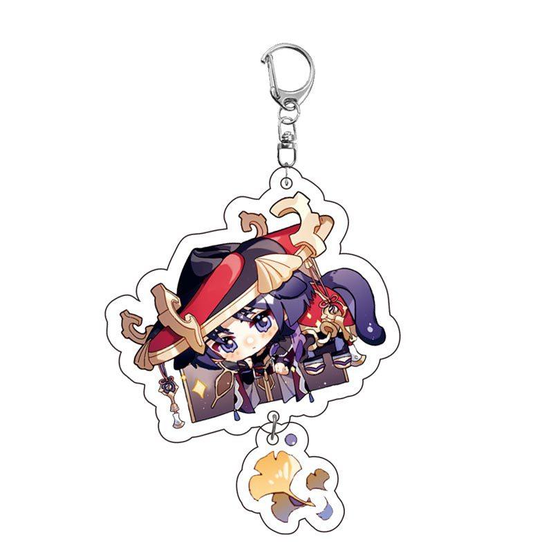 Game Keychains Acrylic Figure School Bag Keychian Holder Key Ring For Children Girl Men Accessories