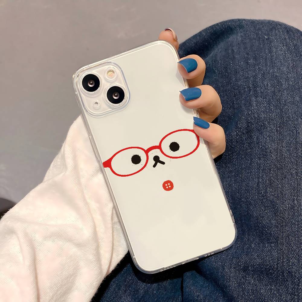 Корилаккума в очках Роскошный прозрачный чехол для телефона для IPhone 17 16 15 Pro Max 14 13 12 11 Pro 17Air Силиконовый мягкий Fundas