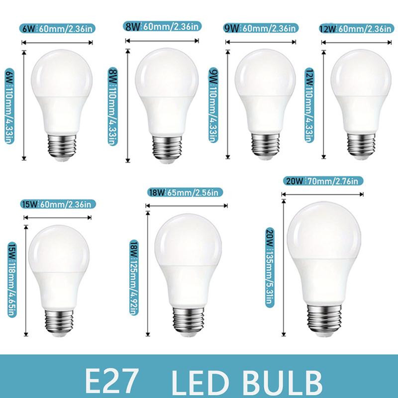 Outdoor Lighting LED Bulb Tube DC12V DC12-85V E27 Lamp Cap 3W/6W/9W/12W/15W/18W/20W Is Suitable For Outdoor Low-Voltage Lighting