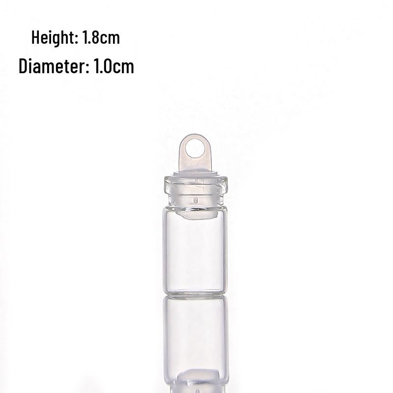 10mm Glass Tube Bottle with Mini Wood Cork, Handmade for DIY or Message Storage.