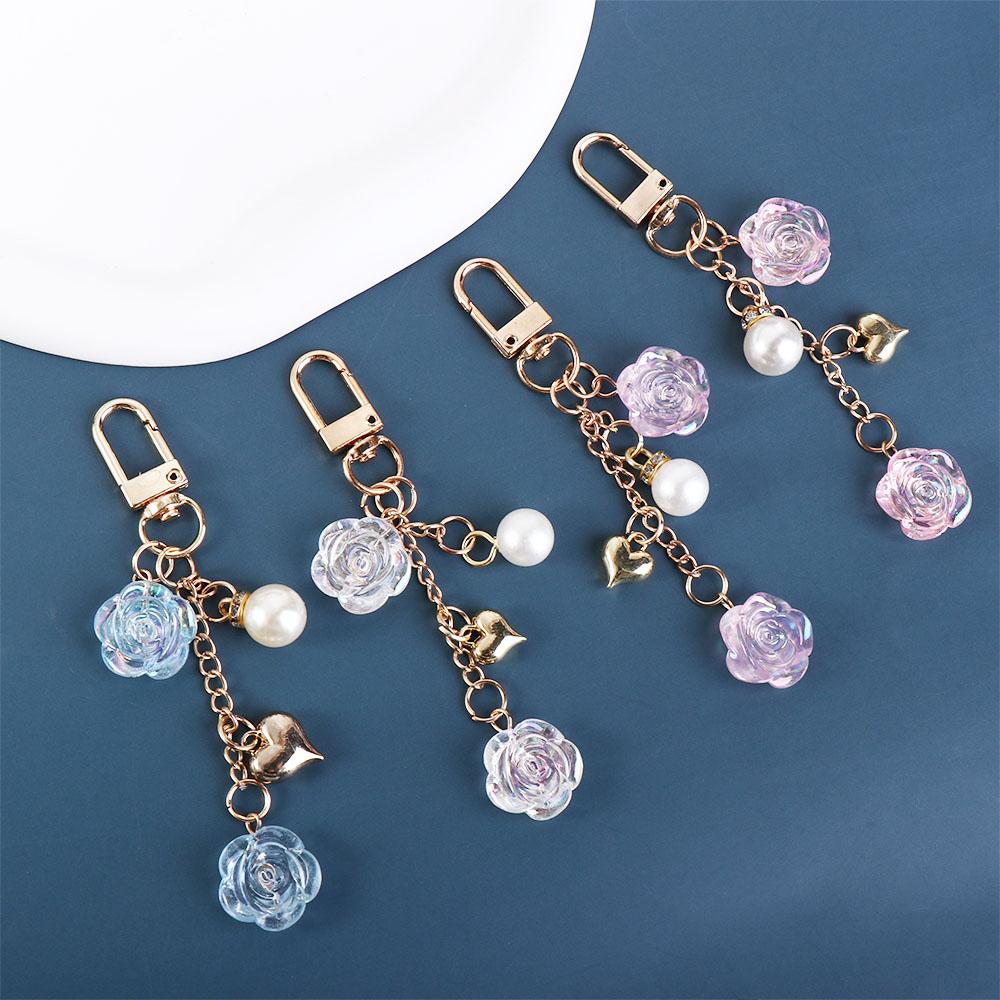 Pearls Pendant Bag Pendant Women Key Chain Korean Style Pendant Rose Car Key Ring Ornaments