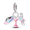 Charms 925 Silver Pink Series Perfume Bead Pendant Jewelry Fit Original 925 Bracelet Plata For Women DIY Party