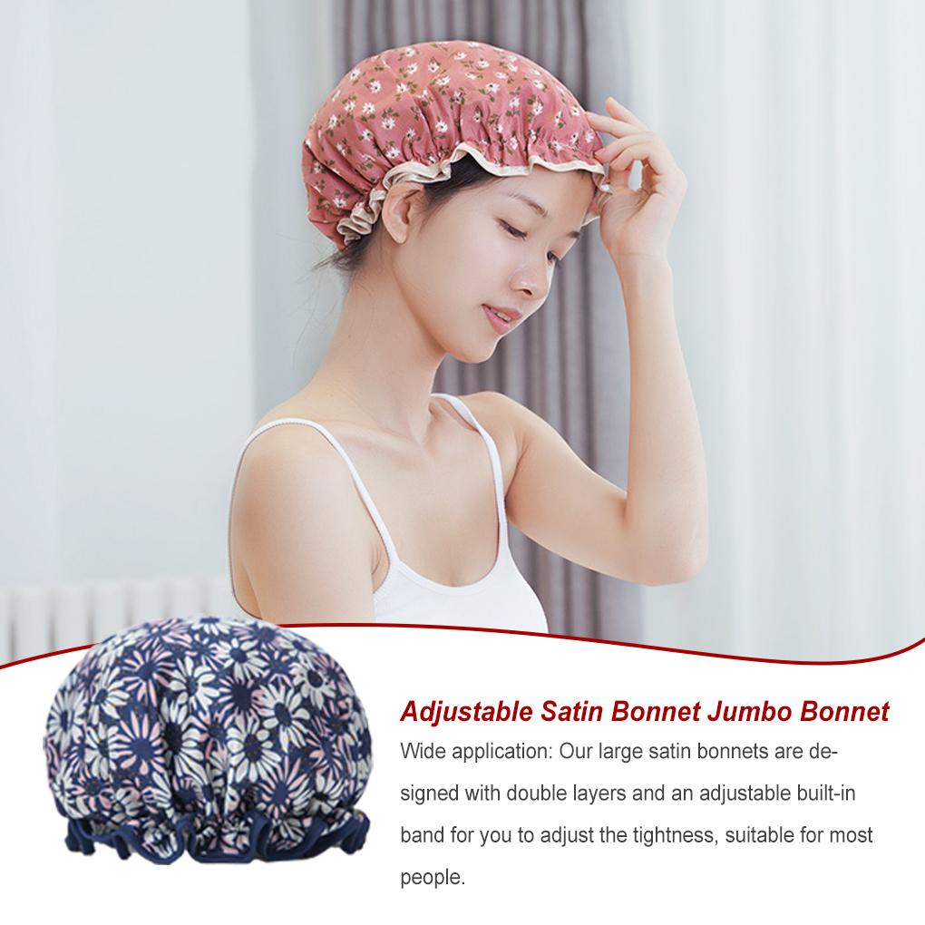 Female Sleeping Hat Supplies Bathroom Products Layers Waterproof High Shower Hair Caps Girl Head Cover Household Using