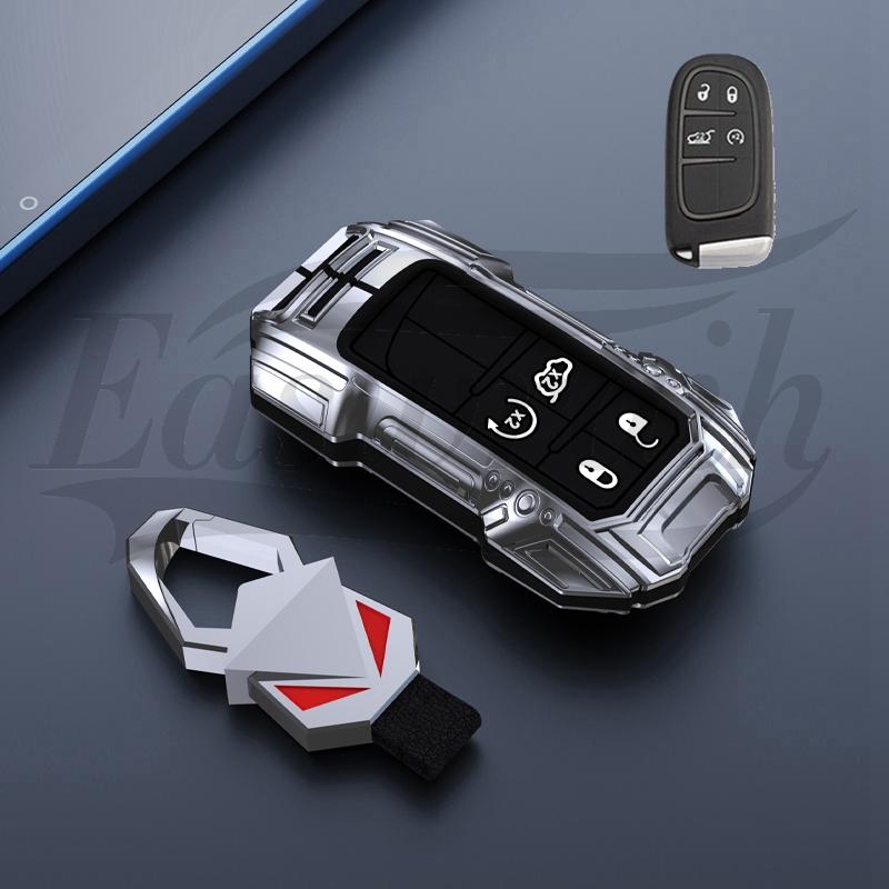 Car Zinc Alloy Key Case Cover Holder for Jeep Grand Cherokee Compass Patriot Renegade for Dodge Challenger Journey Accessories