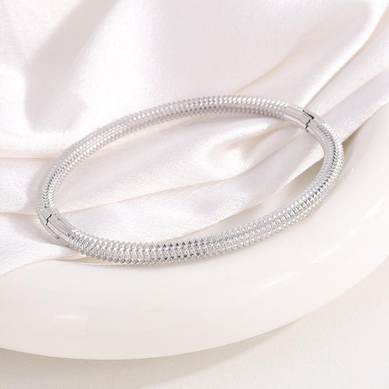 Starry Sky Full Diamond Titanium Steel Bracelet – Versatile, No-Fade Silver Women's Fashion Accessory