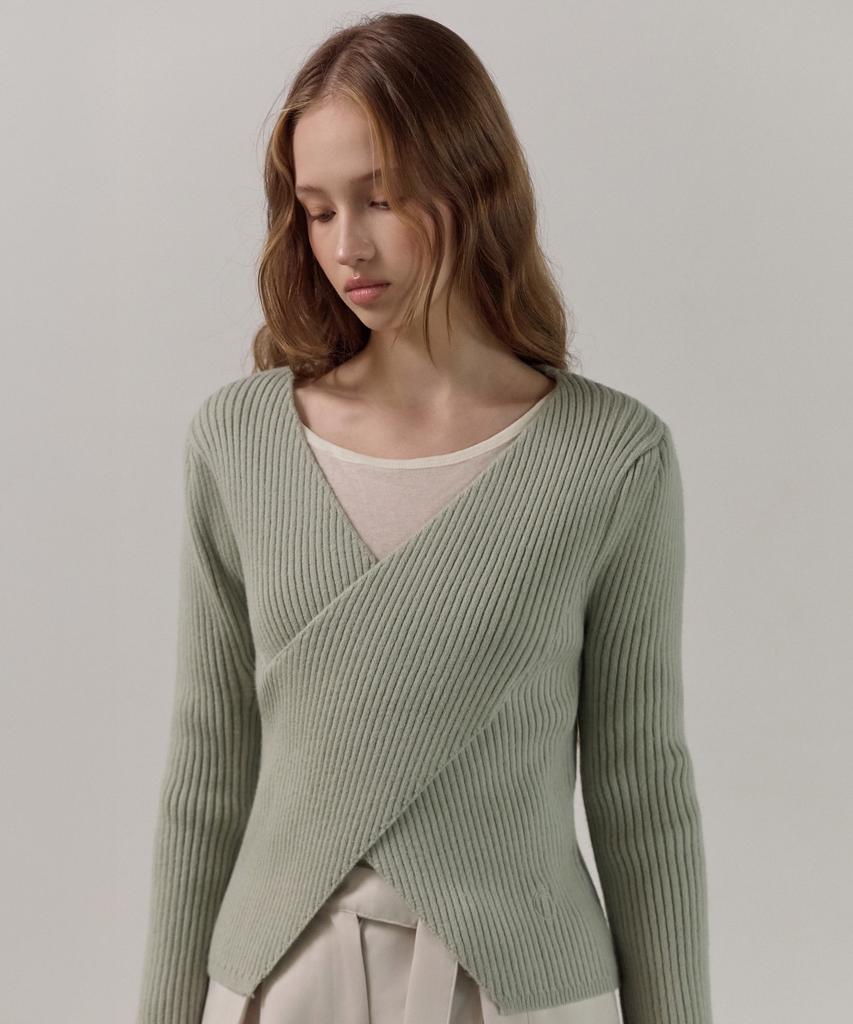 ELLIOTI Wrap Layered Knit Ts_3Color