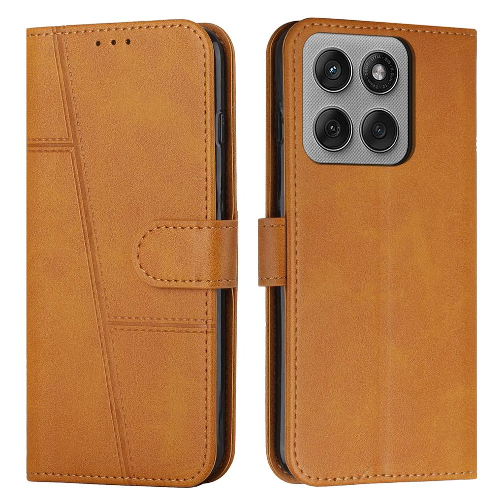 For Motorola Edge 60 Pro 5G Leather Phone Case Foldable Stand Wallet Flip Cover with Strap