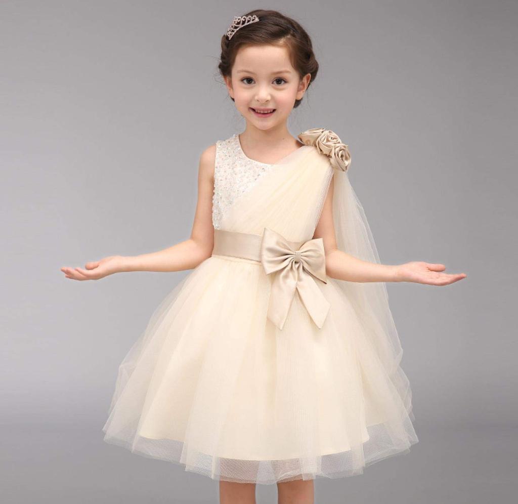 VIISEN Торжественное Идеально для платья для пианистки и девочки-цветочницы с цветочным декором и бантом Размеры Размер Платье для девочек, Концерты, Свадьбы, Концерты, Сити-Го-Сан