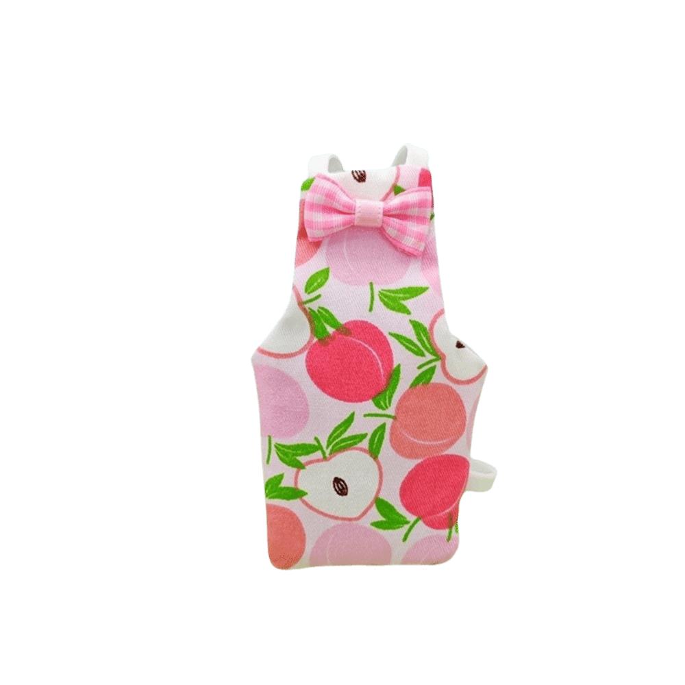 Adjustable Pet Parrot Diaper Fruit Pattern with Bowtie Bird Nappy Soft Fabric Breathable Bird Flight Suits for Cockatiel Pigeons