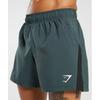 GYMSHARK Sport 5  Shorts Fog Green Black A2A8K ECDP