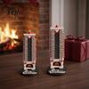 Mechanical Scrolling Calendar 24 Days Christmas Fireplace Advent Calendar, Countdown Ornament with Creative Centerpiece Santa Claus Figures,