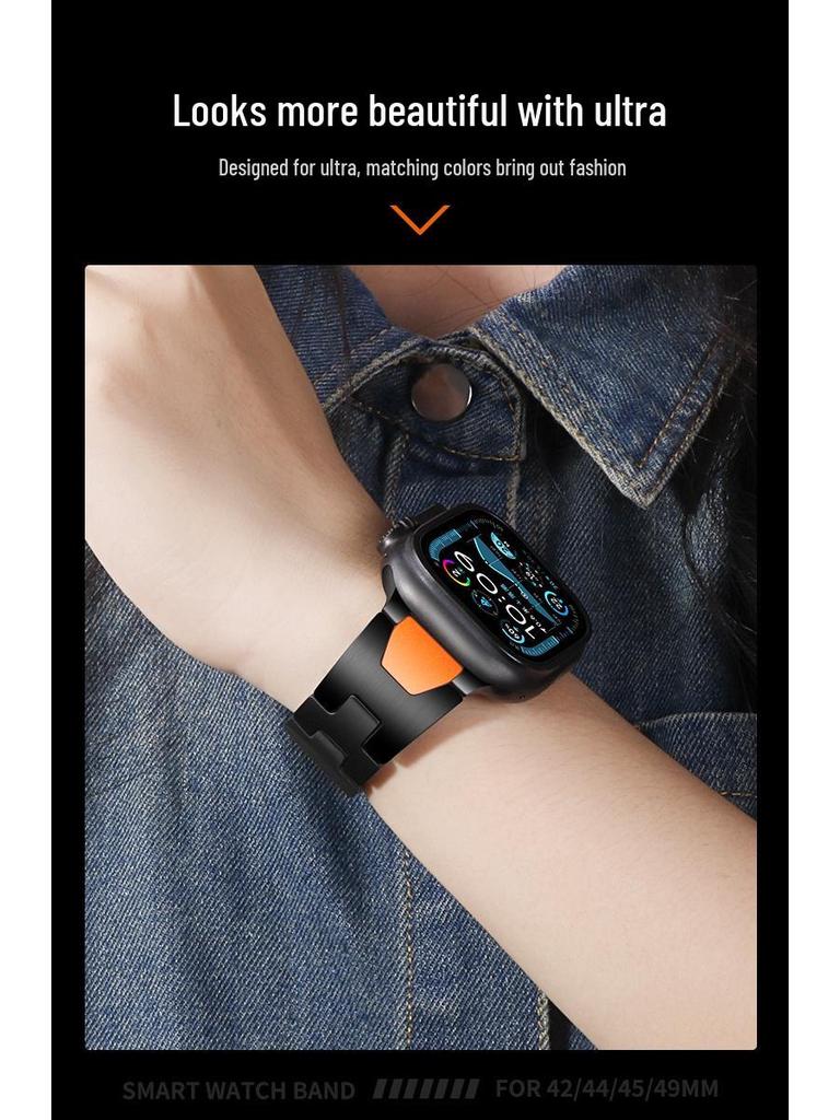 Быстросъемный стальной бизнес-браслет H-звеньев для Apple Watch Ultra 3 / Apple Watch 11