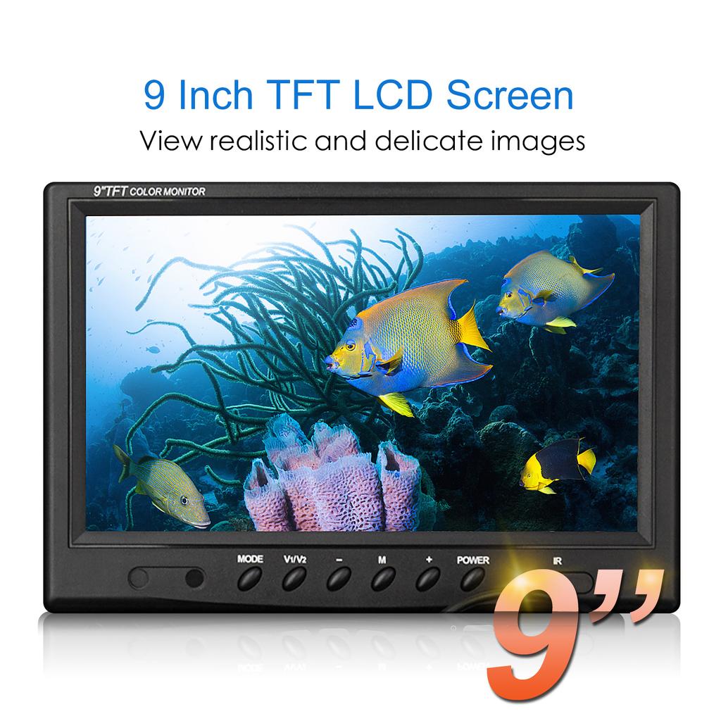 Камера для подводной рыбалки, эхолот с 12 светодиодами, 7-дюймовый/9-дюймовый ЖК-дисплей, кабель 15 м/30 м/50 м, IP68