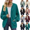 Women's Solid Color Pocket Long Sleeved Loose Hooded Jacket