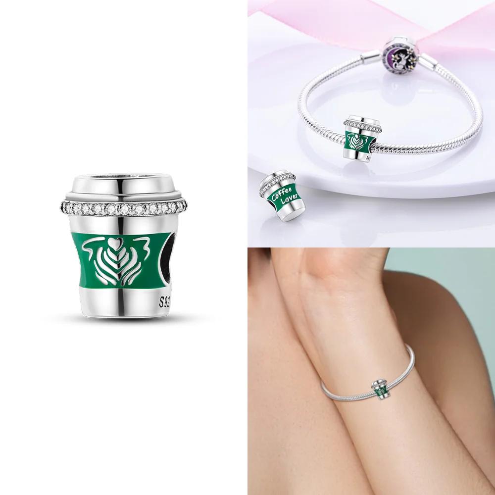 Charms Pink Beads Smart Watch Bike Car Travel Dangle Original Copper Bead Fit Bangle Bracelet Diy Jewelry Woman Fine Gift