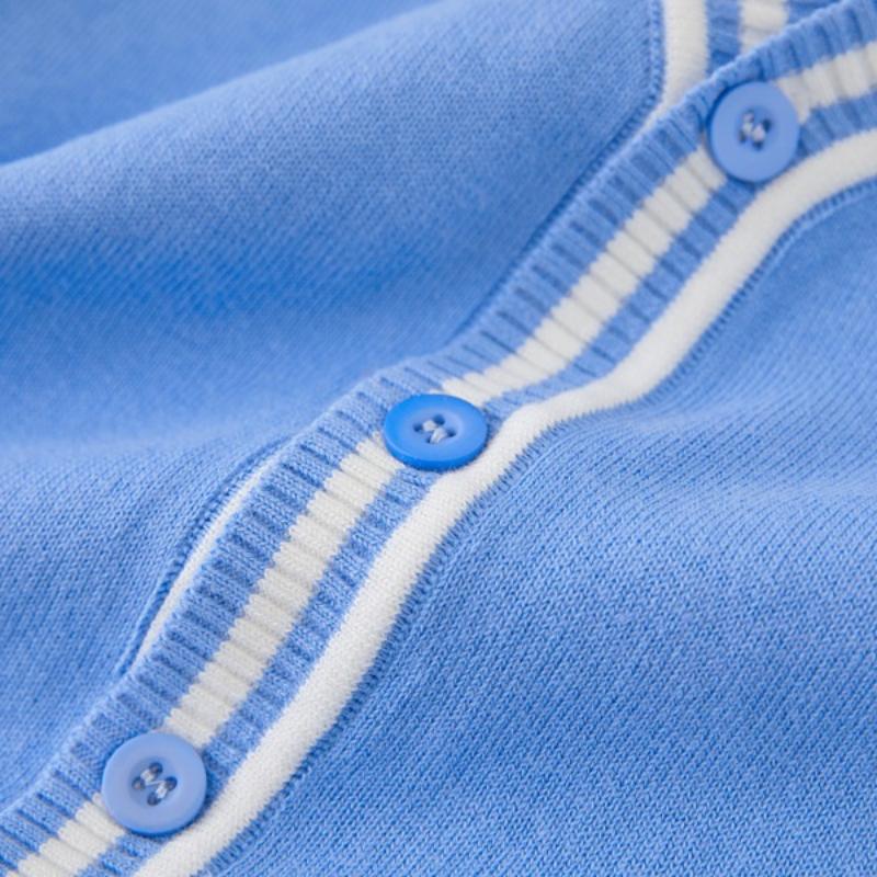 Школьная форма в стиле колледжа, контрастный цвет, свитер для девочек, кардиган, детская куртка на весну и осень, вязаный кардиган для детей среднего и большого возраста