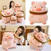 Adorable Plush Pig Doll Soft Crystal Velvet Toast Piggie Stuffed Animal Toy