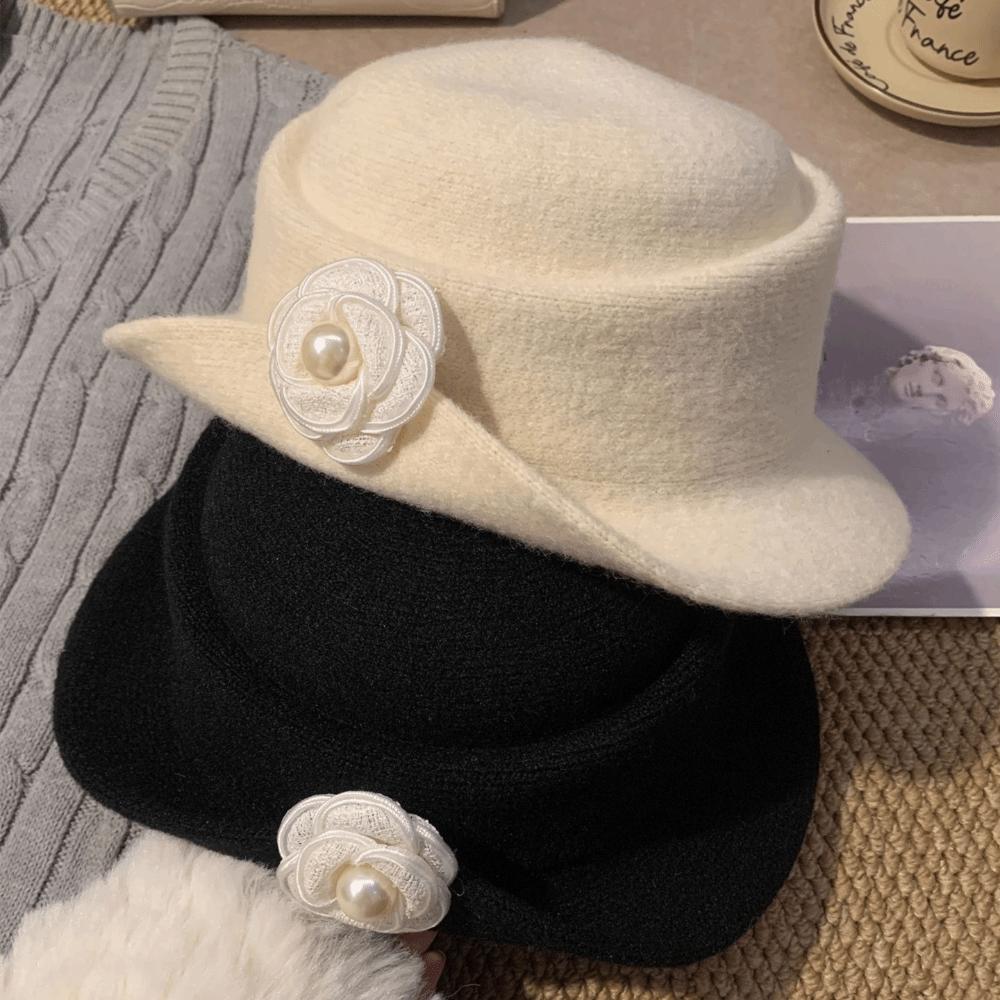 Flat-top Hepburn Style Topper Hat Woolen Women Jazz Hat Elegant Black Felt Hat  Dinner