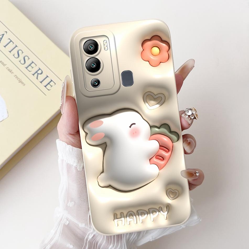 Чехол для Infinix Hot 12i Hot 12 Play Hot12i X665B X6816C Милый Мультяшный Пингвин Заяц Защита Камеры Мягкий Силиконовый Чехол для Телефона