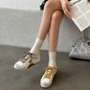 Женские летние новые модные повседневные туфли на плоской подошве легкие и удобные кожаные