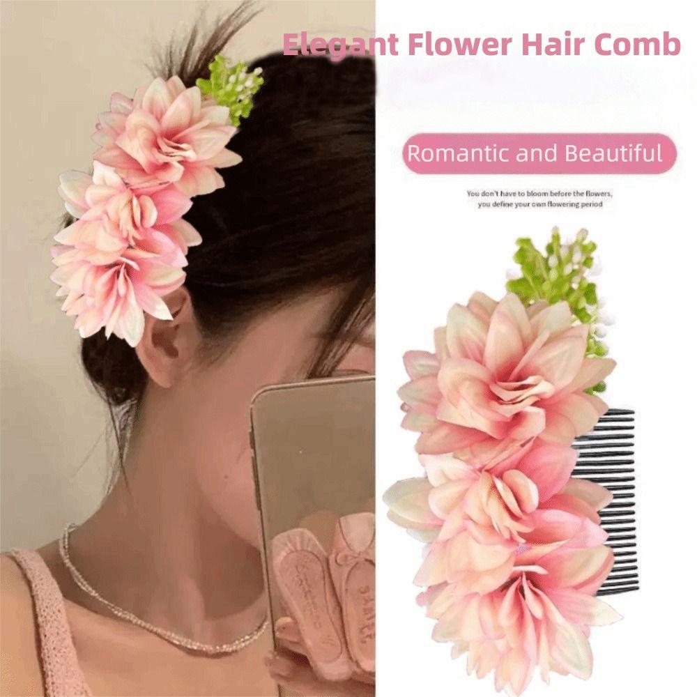 Sweet Bohemian Hairpin Ethnic Style Wedding Bride Accessories Headwear Flower Hair Comb Girls
