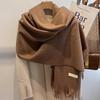 "Korean Style Pink Imitation Cashmere Scarf - Cute Winter Gift for Women, Boyfriends & Girlfriends"