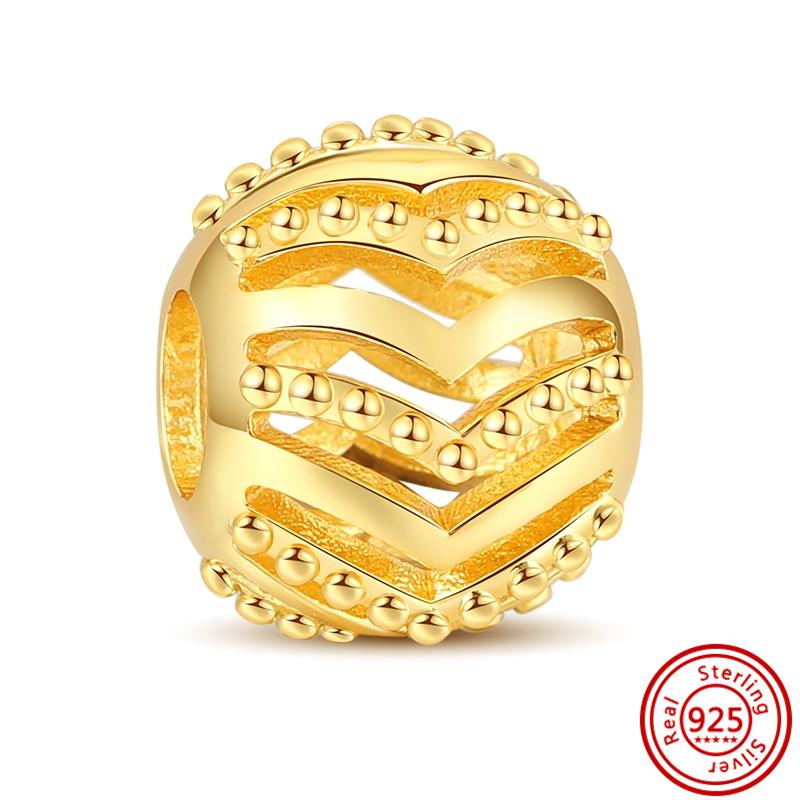 S925 Sterling Silver Golden Charm Crown Family Tree Safety Chain Hollow Beads Fit Original Bracelets Women Europe Jewelry