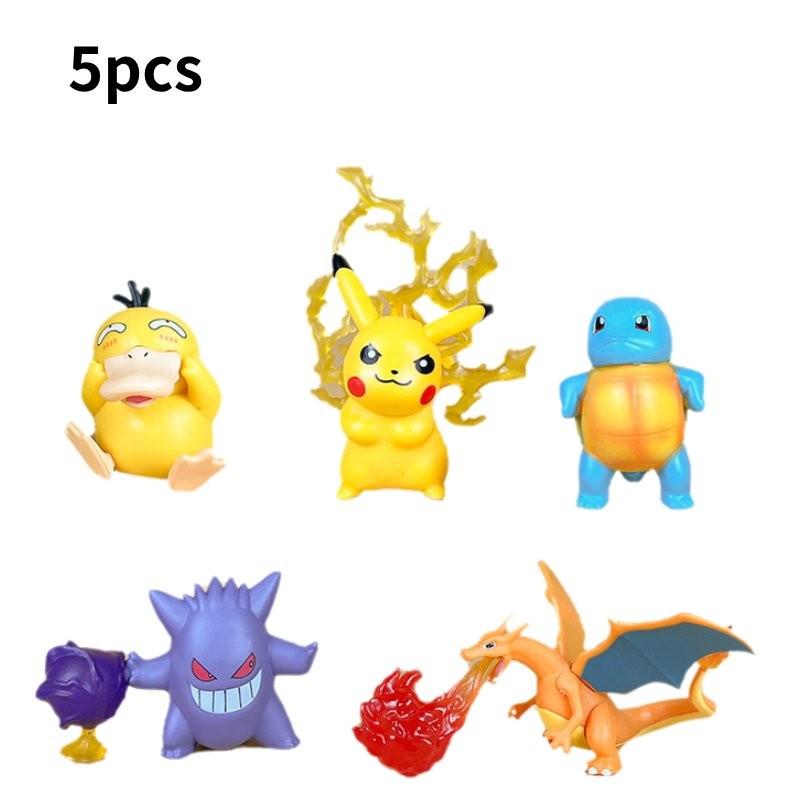 Adorable Pokmon Pikachu Bulbasaur Squirtle Psyduck Pvc Figurine Set 10cm Collectible Toys