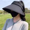 New cool ice silk eaves and neck protection integrated empty top sunscreen hat women's summer casual UV protection sun hat