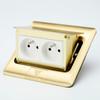Dual USB Floor Socket with Copper Gold Pop-Up Design - German, British, and European Standards