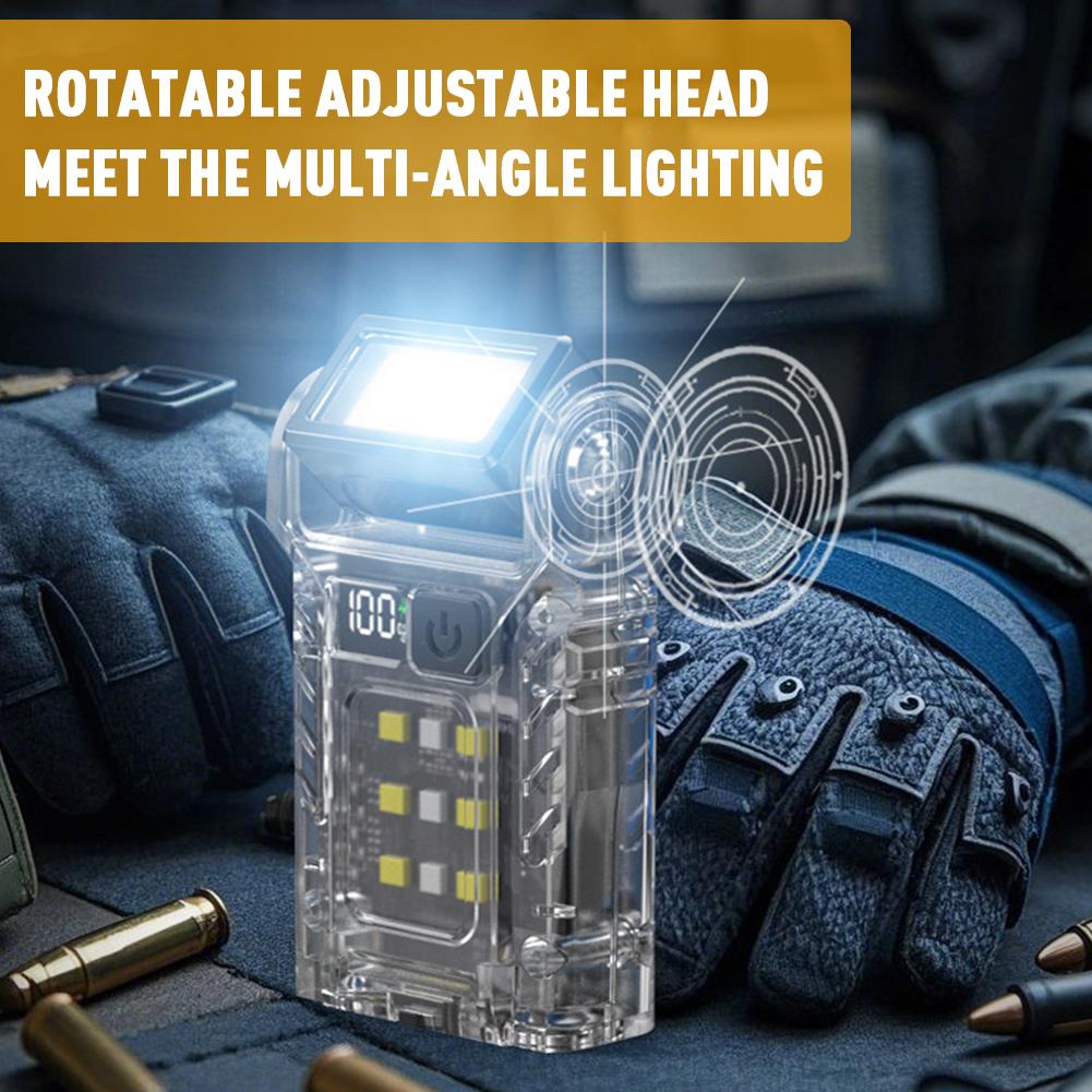 Portable LED COB+SMD Flashlight Head Rotation Magnetic Torch Built-in Battery USB Rechargable Outdoor Camping Emergency Lantern