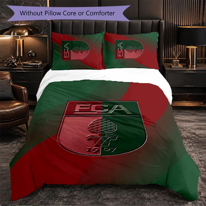 FC Augsburg FC Themed Bedding 3Pcs Duvet Cover Set Decorative Bed Linen For Teen Room Home Decoration