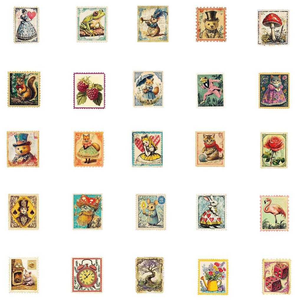 50 Премиум Детские Штампы Граффити Водонепроницаемые Наклейки Скандинавские Наклейки Винтажный Стиль